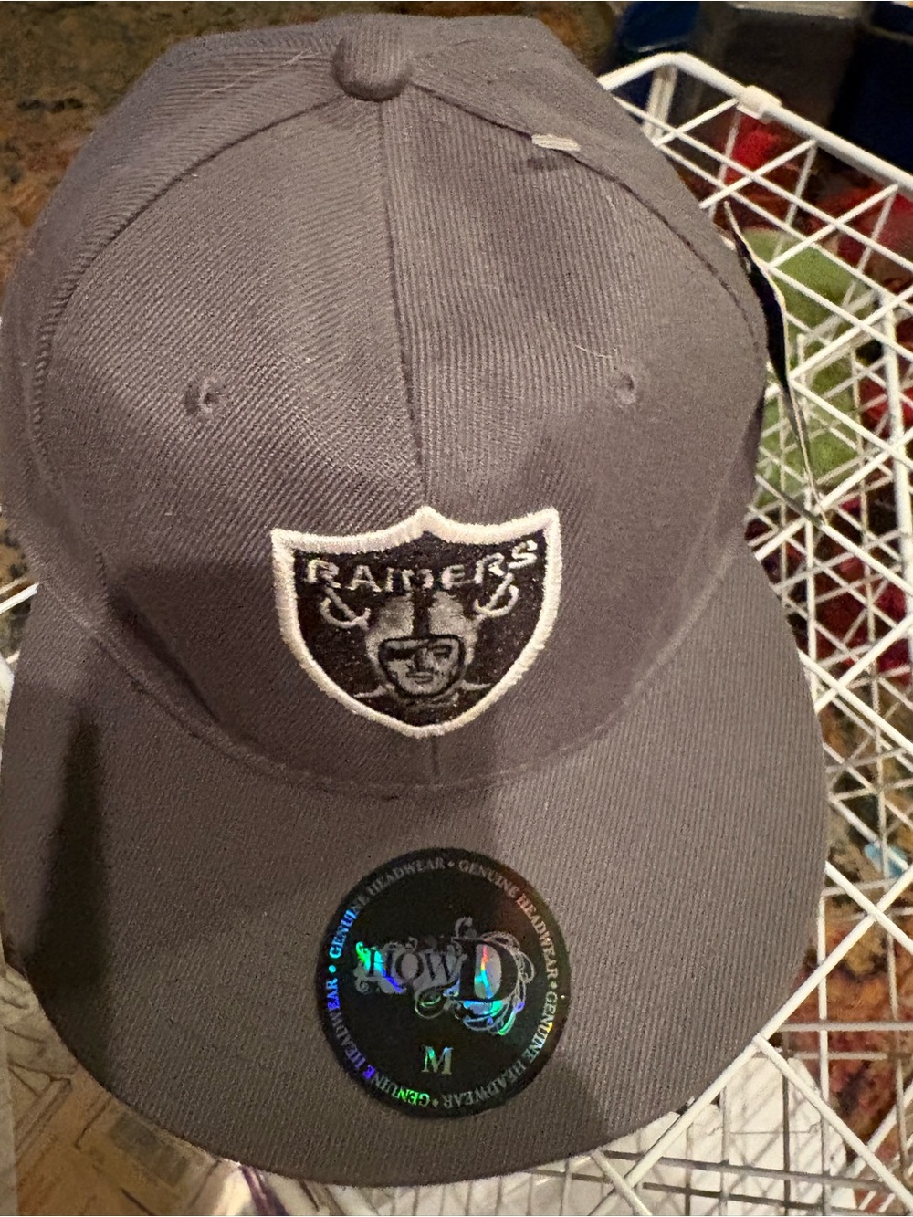 NFL Raiders Men's Gray Embroidered Logo Snapback Hat